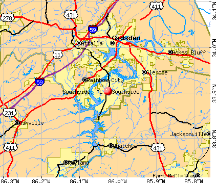 Southside, AL map