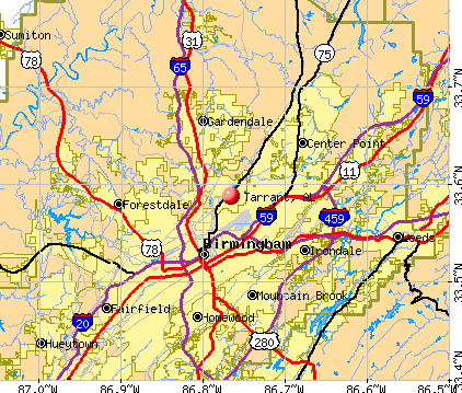 Tarrant, AL map