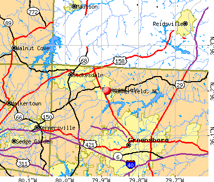 Summerfield, NC map