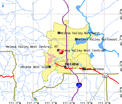 Helena Valley West Central, MT map
