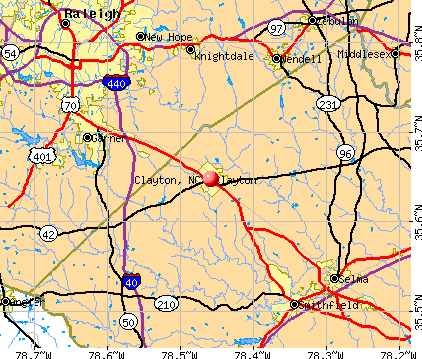 Clayton, NC map