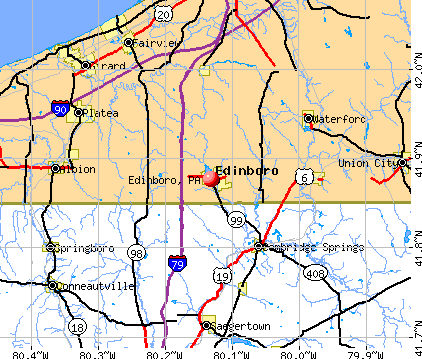 Edinboro, PA map