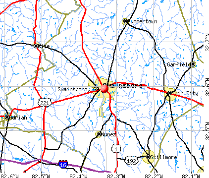Swainsboro, GA map
