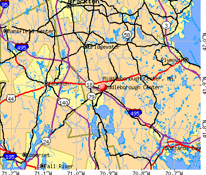 Middleborough Center, MA map