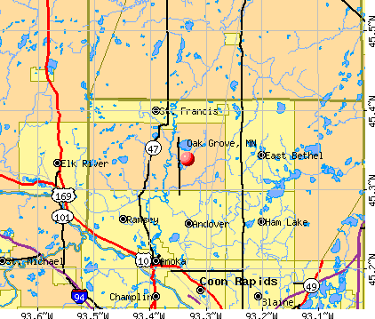 Oak Grove, MN map