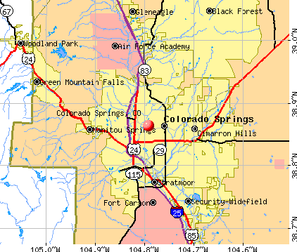 Colorado Springs, CO map