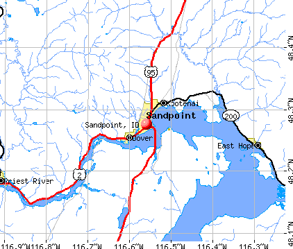 Sandpoint, ID map