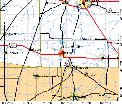 Willard, OH map