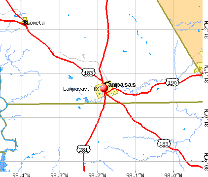 Lampasas, TX map