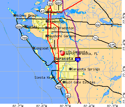 North Sarasota, FL map