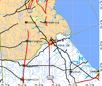 Milford, DE map