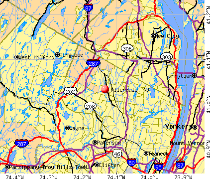 Allendale, NJ map