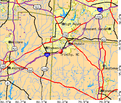 Trinity, NC map