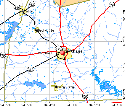 Carthage, TX map