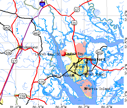 Laurel Bay, SC map
