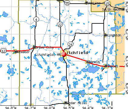 Litchfield, MN map