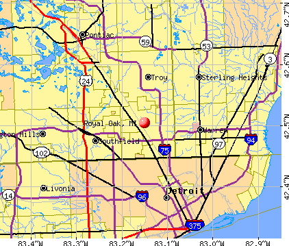 Royal Oak, MI map