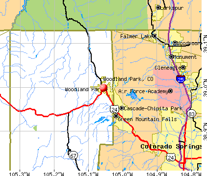 Woodland Park, CO map