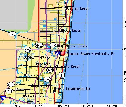 Pompano Beach Highlands, FL map