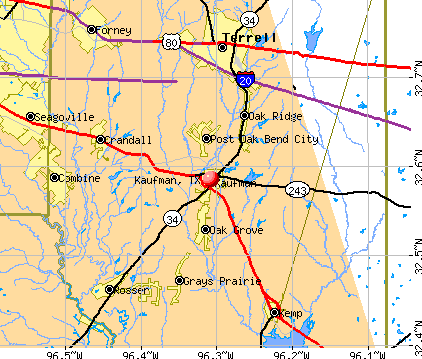 Kaufman, TX map
