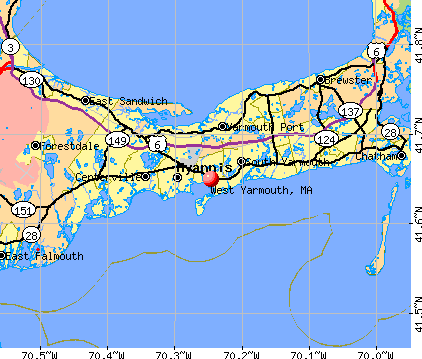 West Yarmouth, MA map