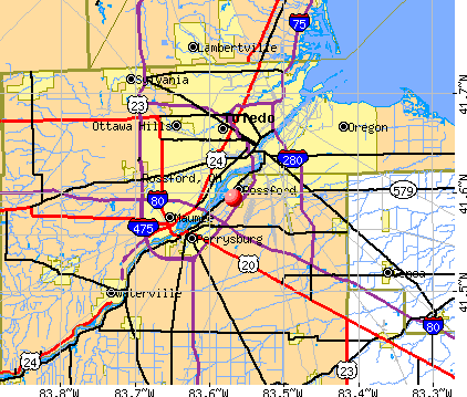 Rossford, OH map