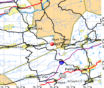 Mount Carmel, PA map
