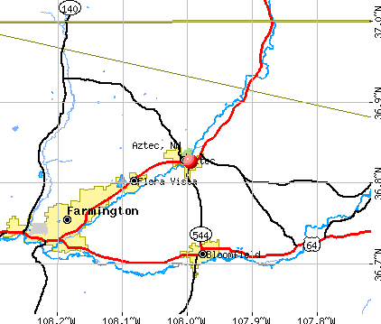 Aztec, NM map