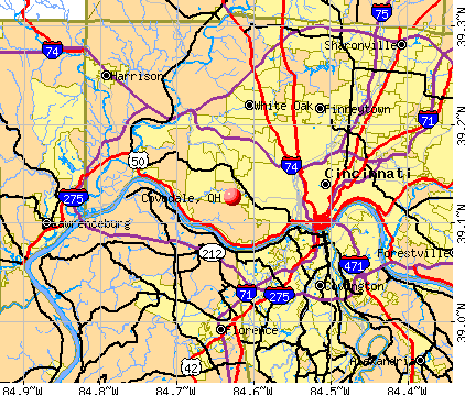 Covedale, OH map
