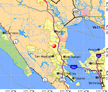 Lucas Valley-Marinwood, CA map