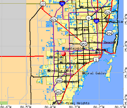 Fountainbleau, FL map