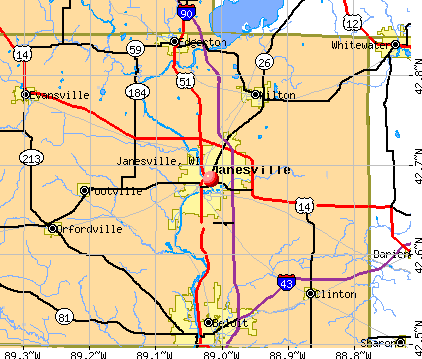 Janesville, WI map