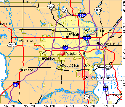 Ralston, NE map