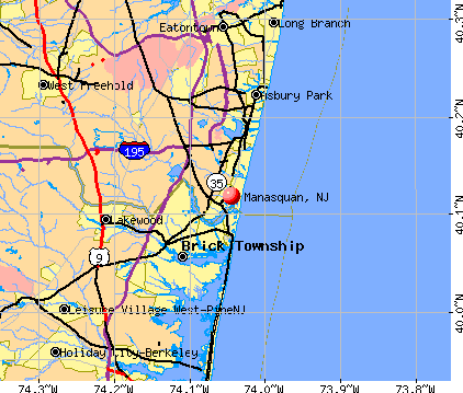 Manasquan, NJ map