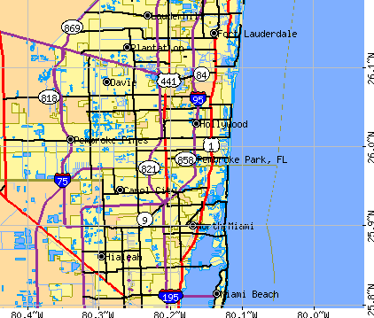 Pembroke Park, FL map