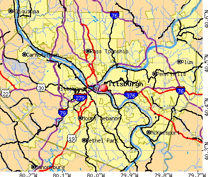 Pittsburgh, PA map