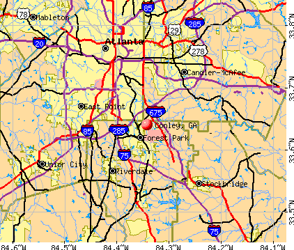 Conley, GA map