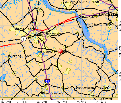 Red Lion, PA map