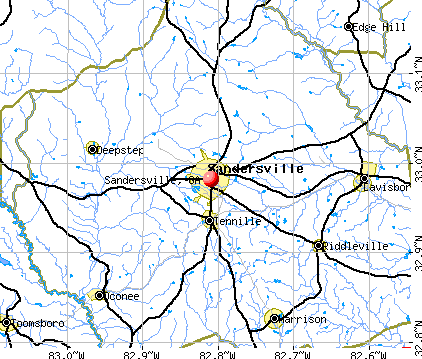 Sandersville, GA map