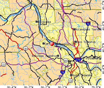 Coraopolis, PA map