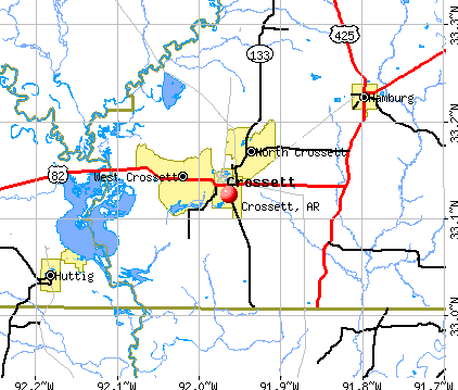 Crossett, AR map