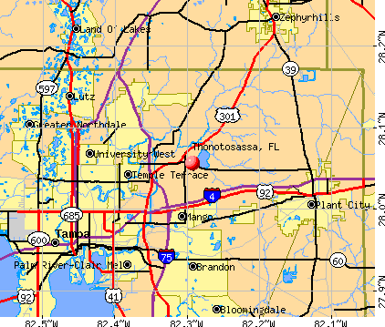 Thonotosassa, FL map