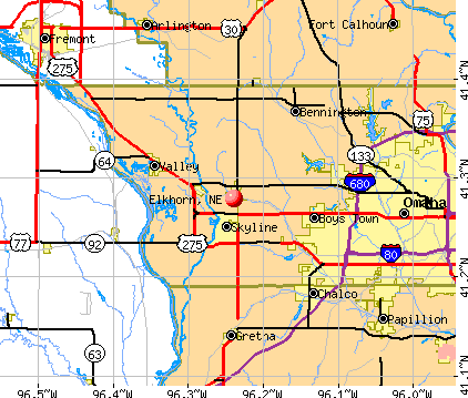 Elkhorn, NE map