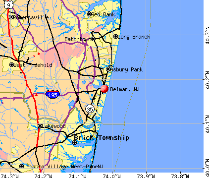 Belmar, NJ map