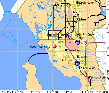 West Point, UT map