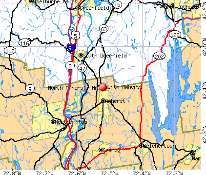 North Amherst, MA map