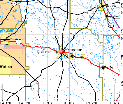 Sylvester, GA map