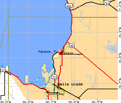 Pahokee, FL map