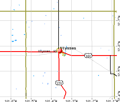Ulysses, KS map