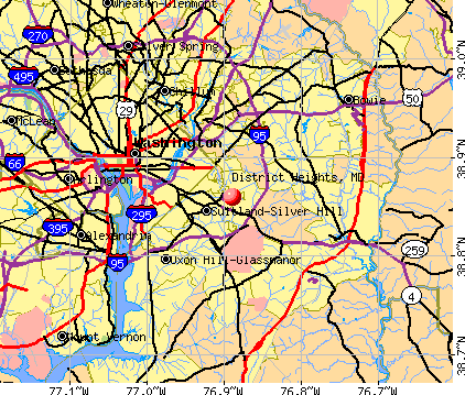 District Heights, MD map